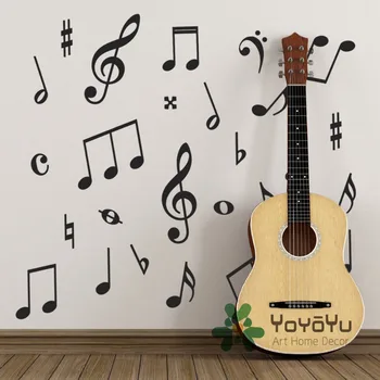 

Pack of 50 Music Wall Stickers - Music Symbols Wall Decals for kids baby room Decoration DIY Art Poster adesivo wall mural WA-4