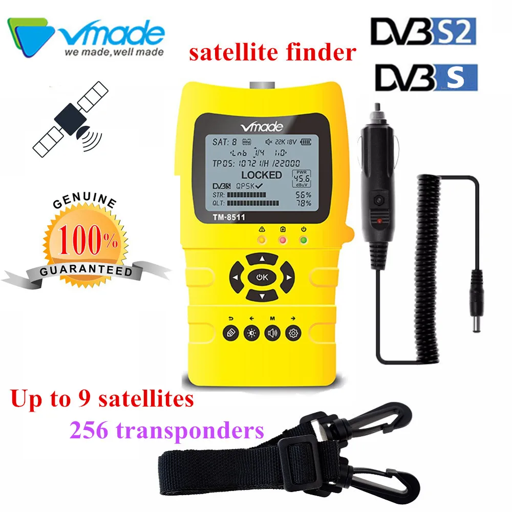 

Vmade TM851 Finder Satellite signal Finder HD 1080 DVB-S2 MPEG-2/MPEG-4 FTA Digital Satellite meter LCD Display satlink V8