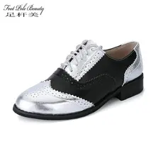 FOOT POLE BEAUTY Брендовая обувь женская винтажная обувь ручной работы из натуральной кожи женские туфли-оксфорды «буллок» со шнурками женские туфли дерби с перфорацией