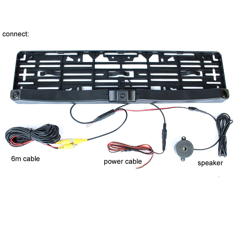 Универсальная рамка номерного знака, автомобильная фронтальная камера, Автомобильная камера заднего вида с двумя датчиками парковки, радар заднего хода