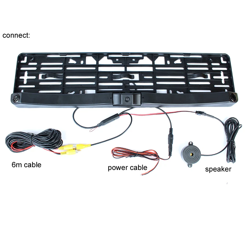 Universal License Plate Frame Auto Front camera Car Rearview Reverse Camera With Two Parking Sensors Reversing Radar