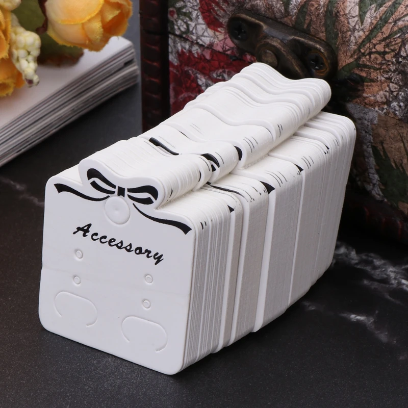 100pcs Jewelry Display Card Earrings Ear Studs Packing Hang Tag