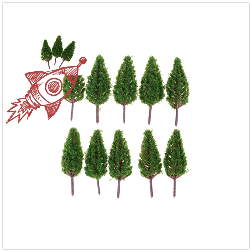 DIY Mini Scenery Model Scale Pine Trees Dollhouse Train Toy Hand Making Crafts