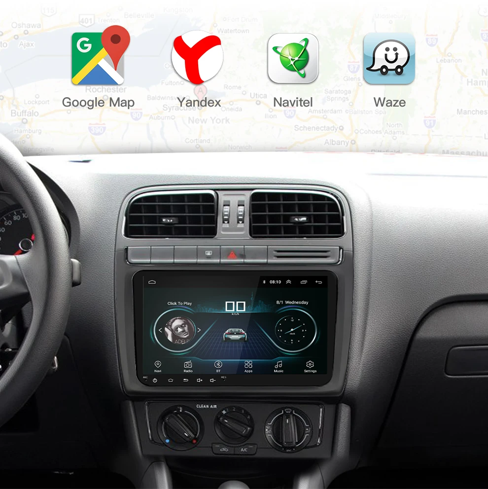 Discount 2 Din Android 8.1 Car Multimedia For Amarok Volksagen VW Passat B6 golf 56 Skoda Octavia 2 Superb 2 Seat Leon Navigation 2+16G 7