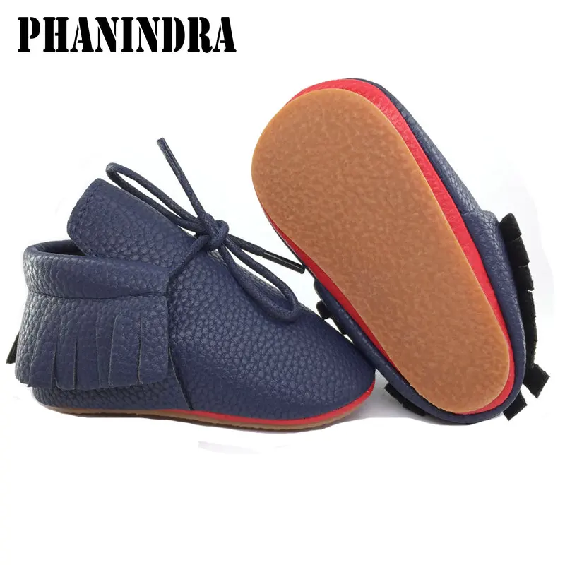 

2018 New baby rubber shoes moccasins red sole hard sole kid walking Toddler lace baby children booties first walker scarpe bimba