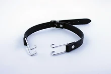 Free shipping leather steel open Mouth Gags mouth hoods sex mouth Gag hoods toy