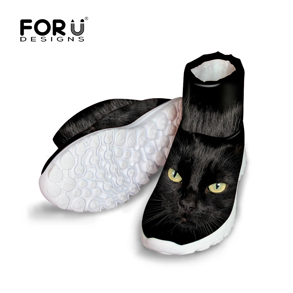 New Band Women s Winter Snow Boots Printing Cute 3D Animals Cat Print Boots Female La s Platform Boots Woman Warm Ankle Boots in Ankle Boots from Shoes on