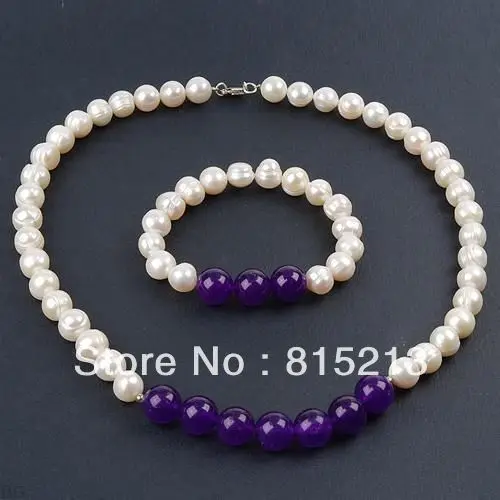 

ddh00754 Charming Jewelry set freshwater pearls bracelet necklace set