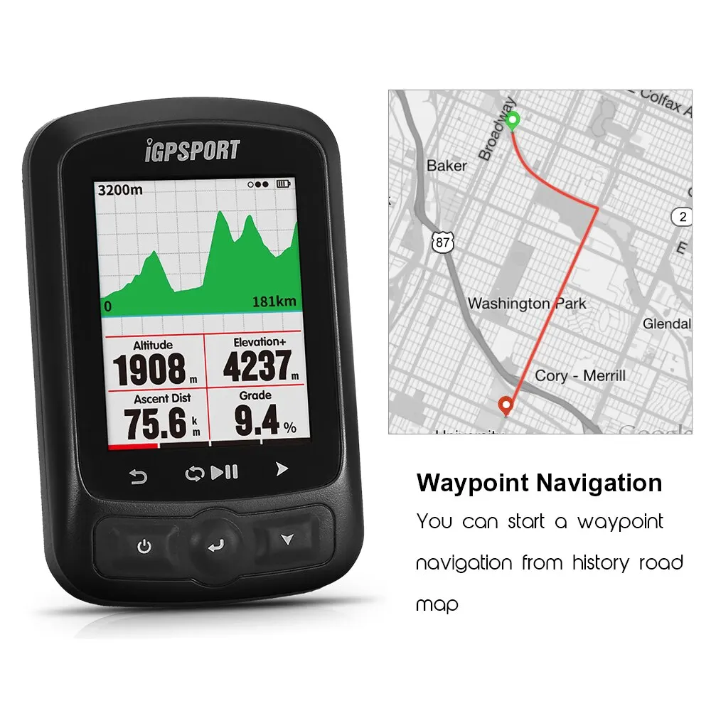 2,2 дюймов спидометр для велосипеда компьютер беспроводной GPS Велоспорт муравей+ Функция с дорожной картой велосипед навигация одометр с креплением