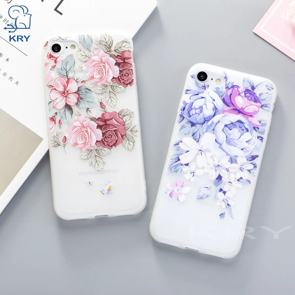 

ZAGTER Flower Silicon Phone Case For iPhone 7 8 Plus XS Max XR Rose Floral Cases For iPhone X 8 7 6 6S Plus 5 SE Soft TPU Cover