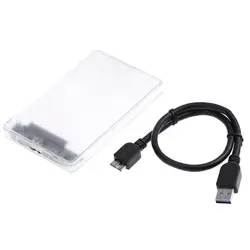 НОВЫЙ 2,5 "USB 3,0 SATA HD коробка HDD жесткий диск Внешний HDD корпус прозрачный чехол инструмент