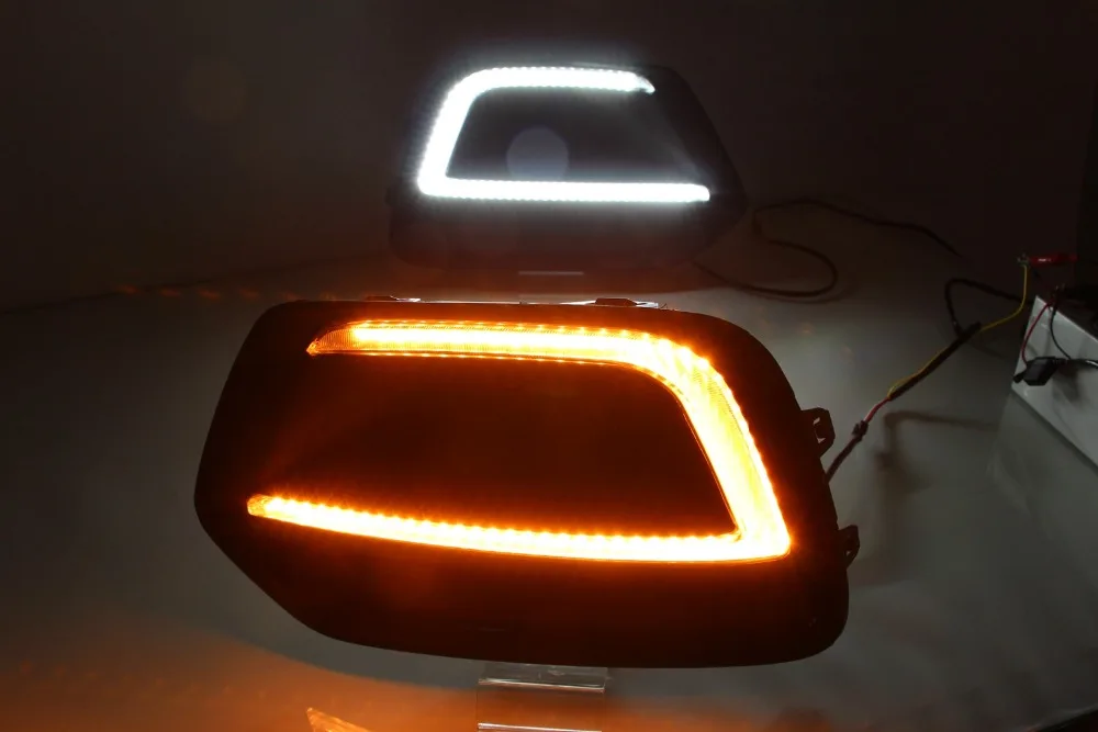 Osmrk led drl daytime running light for chevrolet trax tracker 2016 17, yellow turn signal, dim