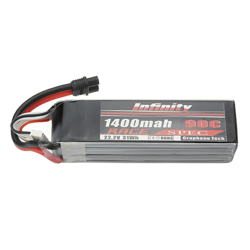 

2018 Newest Batch for Infinity 6S 22.2V 1400mAh 90C Graphene Lipo Battery 6S1P Race Spec With XT60 SY60 Plug Connector Power
