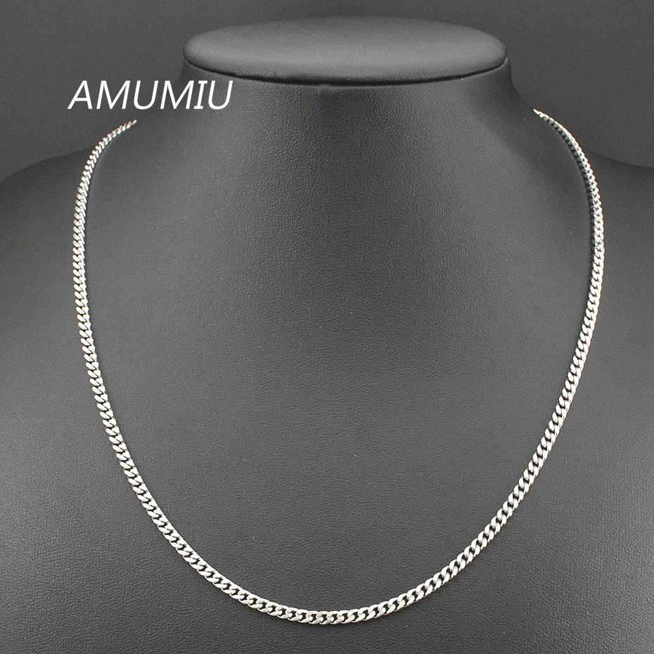 Золотая цепочка на шею для мужчин и женщин AMUMIU 40 70 см аксессуары из нержавеющей