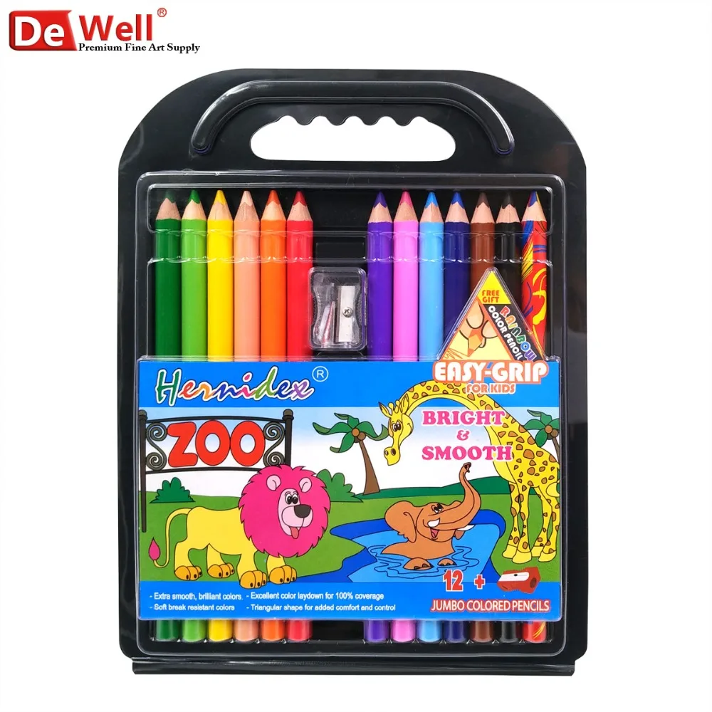 12 Colors Jumbo Pencils Non-toxic lapis de cor Jumbo Colored Pencil Set for Children Creative Toys Gifts Crayon School Supplies