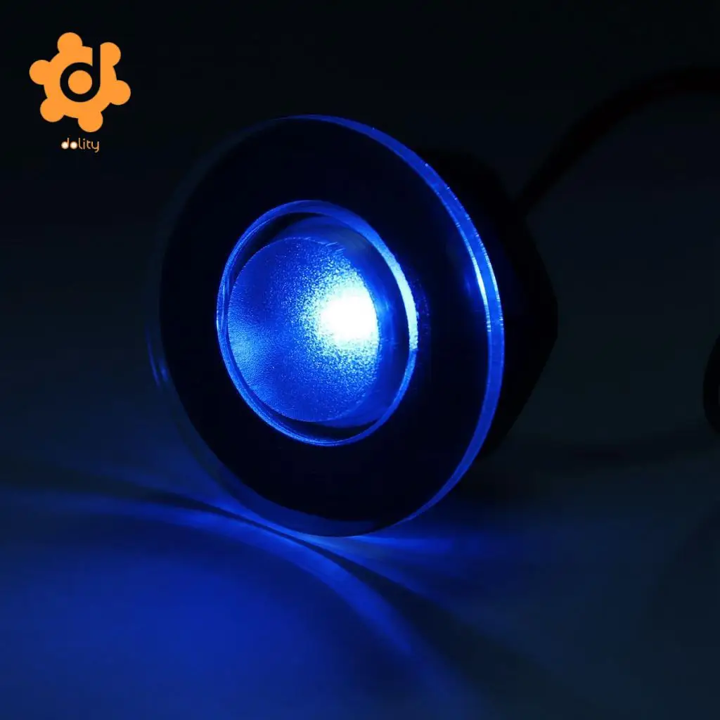 Baoblaze 4 Pieces Waterproof Marine Boat Yacht Blue LED Deck Step Stair Lights 12VDC