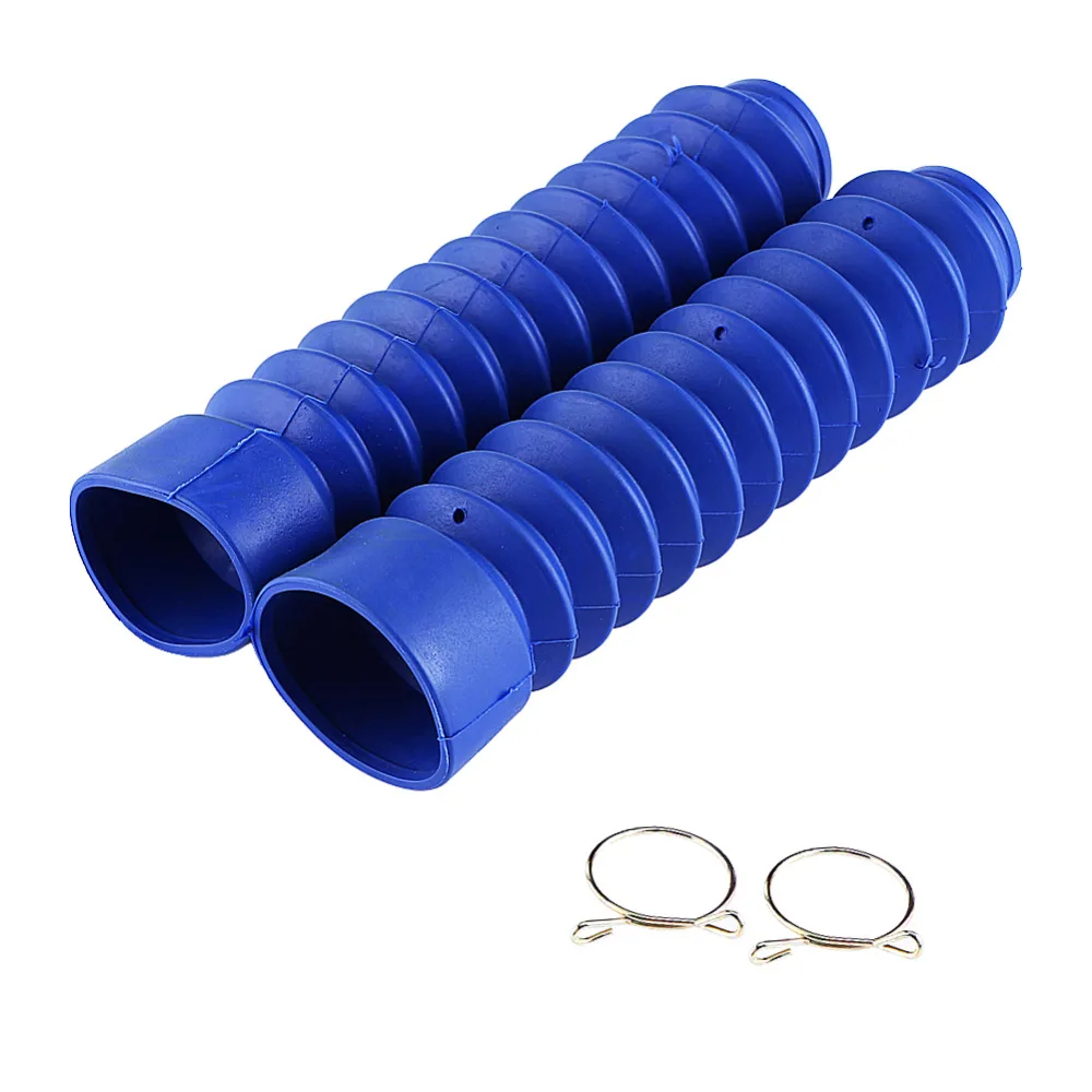 1 Pair Rubber Fork Cover Gaiters Motorcycle Front Fork Gaiters Gators Boots Shock Damping Dust Cover 205 x 42mm Black