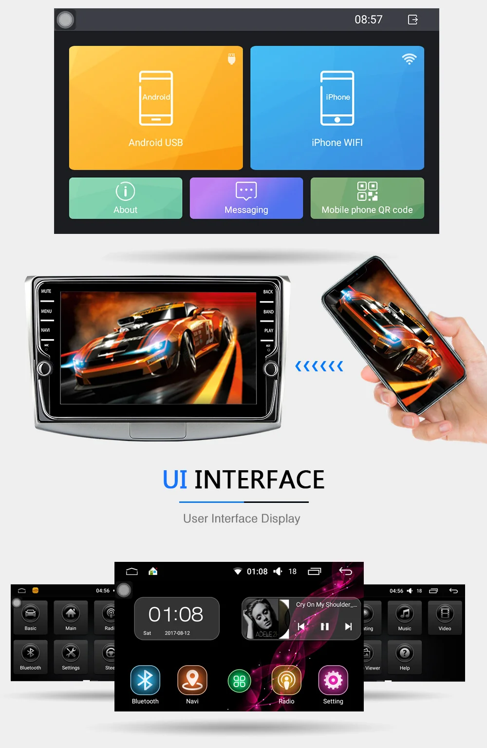 Cheap Funrover 9" Two Din Car Multimedia Player Android 8.0 car dvd for Passat B6 B7 CC Magotan Tiguan Touran Jetta with gps radio rds 20