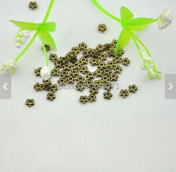 

Spacer Charms 7g(about 100pcs) Antique Bronze Mini Flower Spacer Bead Charm Pendant 4mm - DIY Accessory Jewelry Findings Making