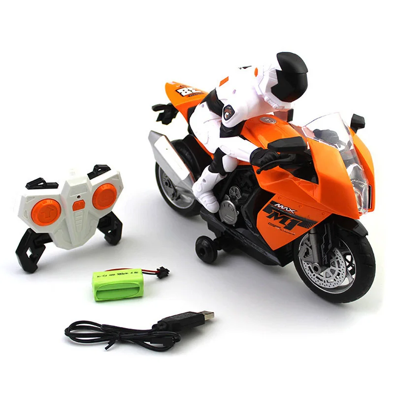 2,4 Ghz Rc мотоцикл трюк Дрифт Музыка Светодиодный светильник Rc игрушки, модели мотоциклов дистанционное управление моторные игрушки для детей подарок - Цвет: White