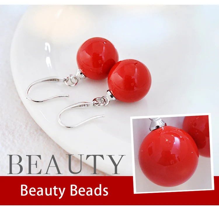 Silver hook pearl drop earrings 08