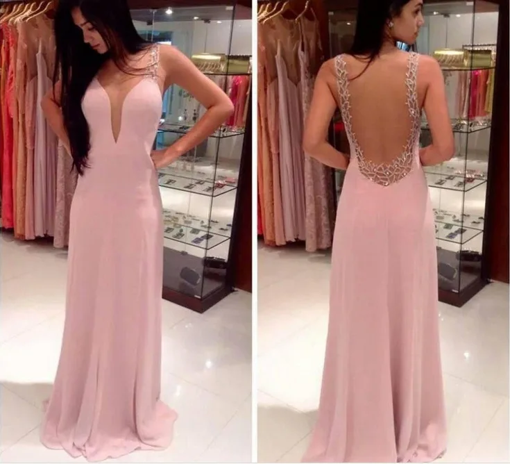 

2018 New Long Deep V Neck Sexy Sleeveless Dress Women Vogue Backless Night club Formal Party Clothes Formal Business Robe Dress