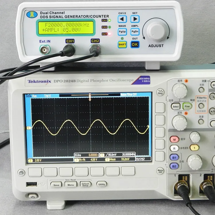 MHS-5200A Высокоточный цифровой двухканальный DDS генератор сигналов произвольной формы 200MSa/s 0-20 МГц