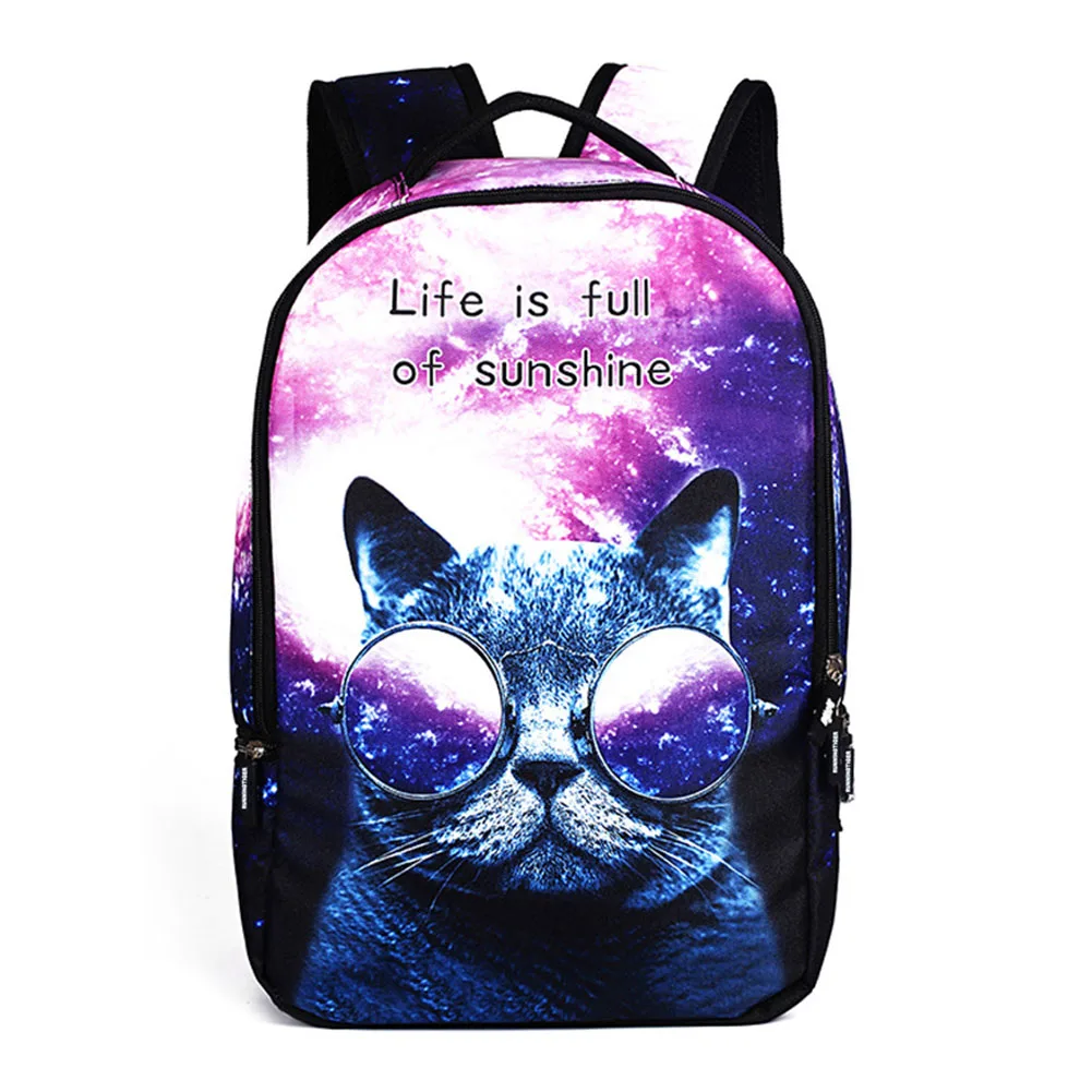 

Large-capacity leisure Women School Bag 3D Cartoon Cat Backpack Rucksack for Girls Travel LBY2018