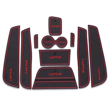 Синие, красные, белые светящиеся наклейки с логотипом подходят для Renault Captur 2013- силикагелевый нескользящий коврик 9 шт. внутренние коврики автомобильные аксессуары