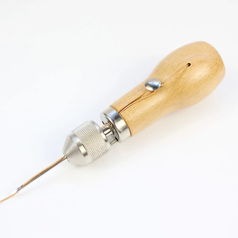 Carving Wax Line Wooden Handle Sewing Awl Stitcher Leather Canvas Tent