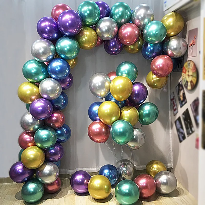 Новые блестящие латексные шары с металлическим жемчугом, толстые хромированные надувные воздушные шары, шары для свадьбы, дня рождения, украшения для вечеринки