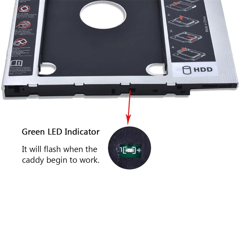 Алюминиевый Чехол Optibay 12,7 мм SATA 3,0 2nd HDD Caddy SSD CD DVD корпус для ноутбука DVD-ROM Оптический отсек SuperDrive