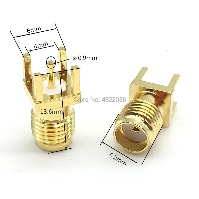 2/5/10 шт 1,6 мм внутренний разъем SMA припоя гайка край PCB зажим прямые крепление Позолоченные RF разъем под прямым углом муфта для паяльника