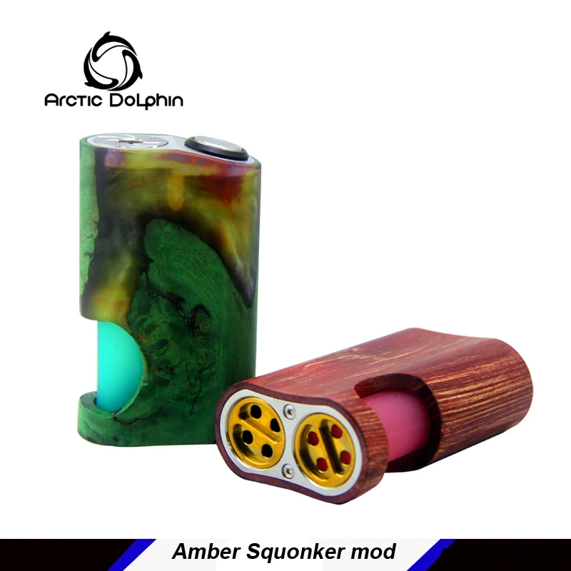 Arctic Дельфин Amber стабилизированной древесины Squonk Mod Squonker электронная сигарета Питание от одной батареи 18650