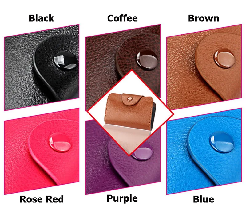Men Women Business Card Holder Genuine Leather Credit Cards Organizer Bank Card Case Money Wallet Cardholder Porte Carte PC0052 (7)