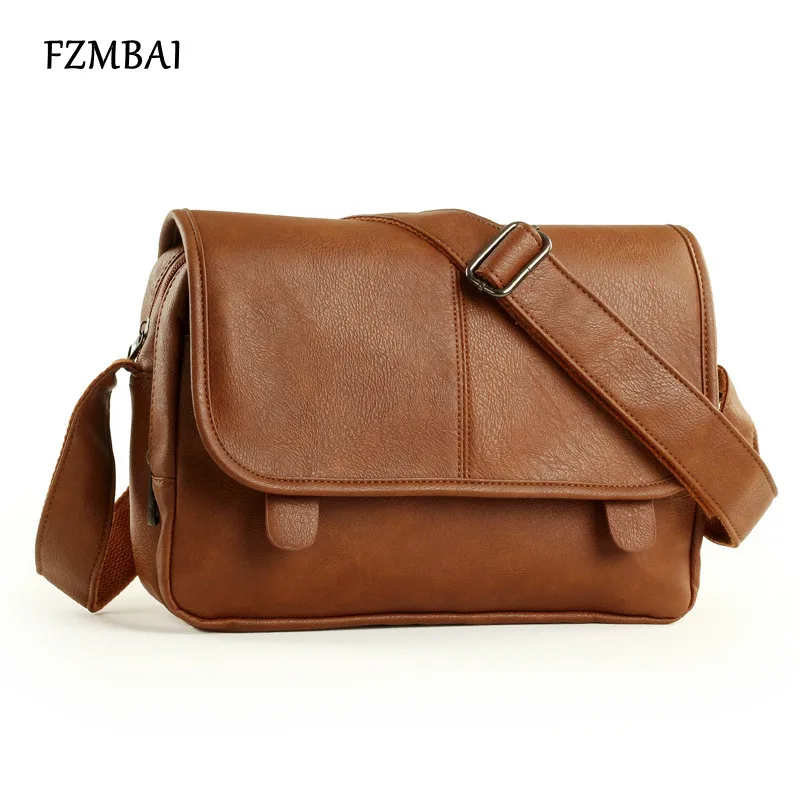 

FZMBAI Men's Casual Single Shoulder Bags Leather Satchel Bag Casual Street Fashion Messenger Bags