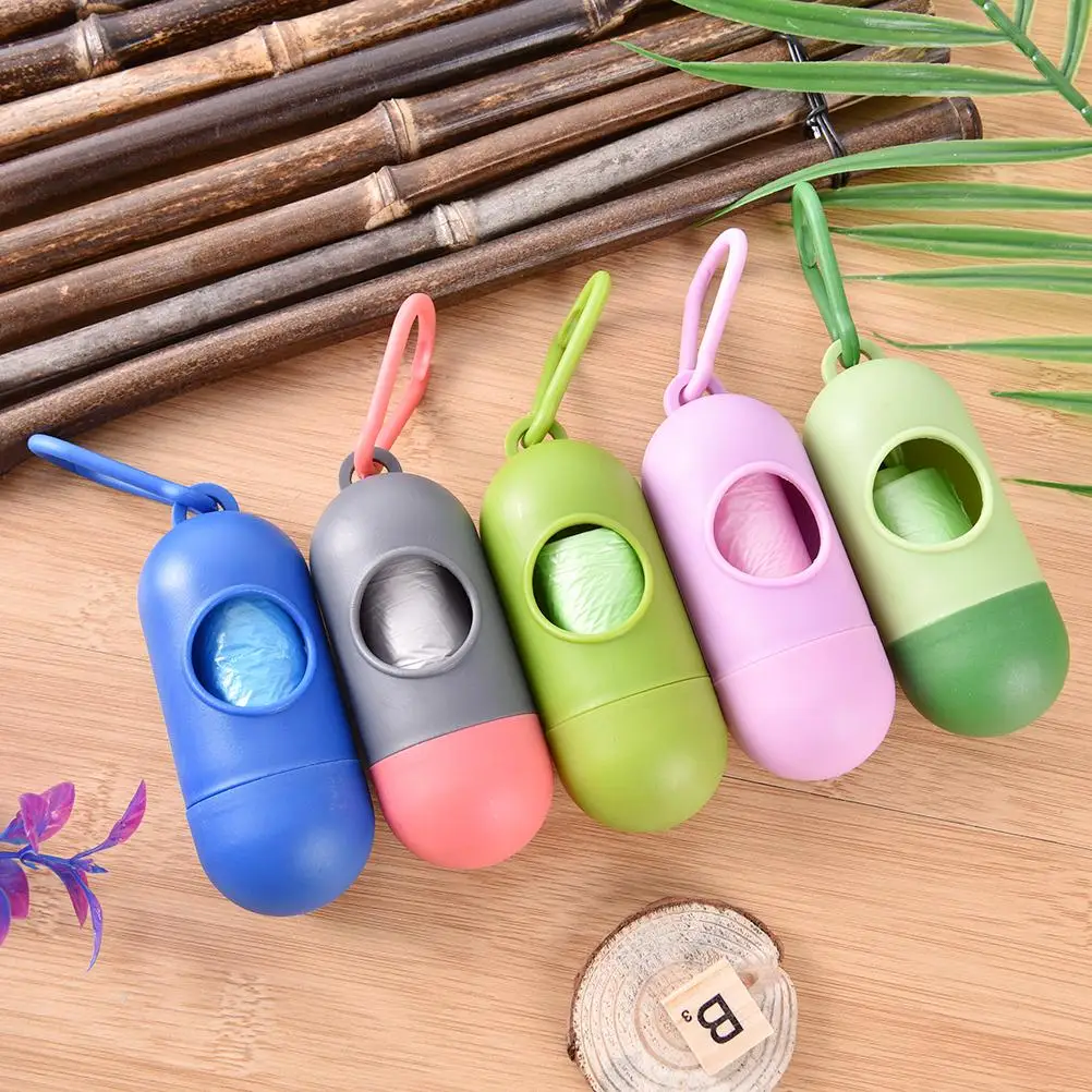 Poop Scoop Waste Bags Roll Holder With Bags Durable Pet Trash Box Clean