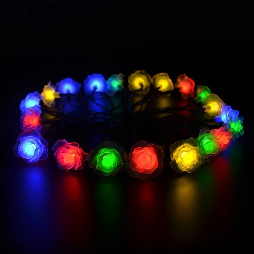TAMPROAD Роза Стиль Солнечный сад свет украшения Рождественские огни дома 4 8 м 20Led