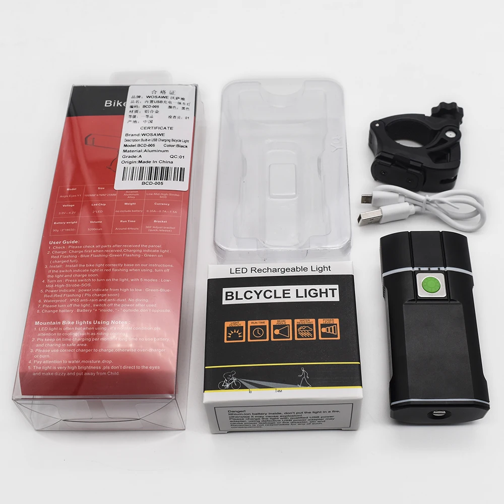 Best WOSAWE Cycling Bicycle Light 2400 Lumen XML LED lamp Bike Front Light USB Flashlight Rechargeable 18650 Batteries With holder 4 Best WOSAWE Cycling Bicycle Light 2400 Lumen XML LED lamp Bike Front Light USB Flashlight Rechargeable 18650 Batteries With holder 4