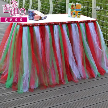 

1Yard=91cm Customized Table Skirts for Wedding Decoration Tulle Tutu Table Skirt Wedding Favors Party Decoration Home Textile