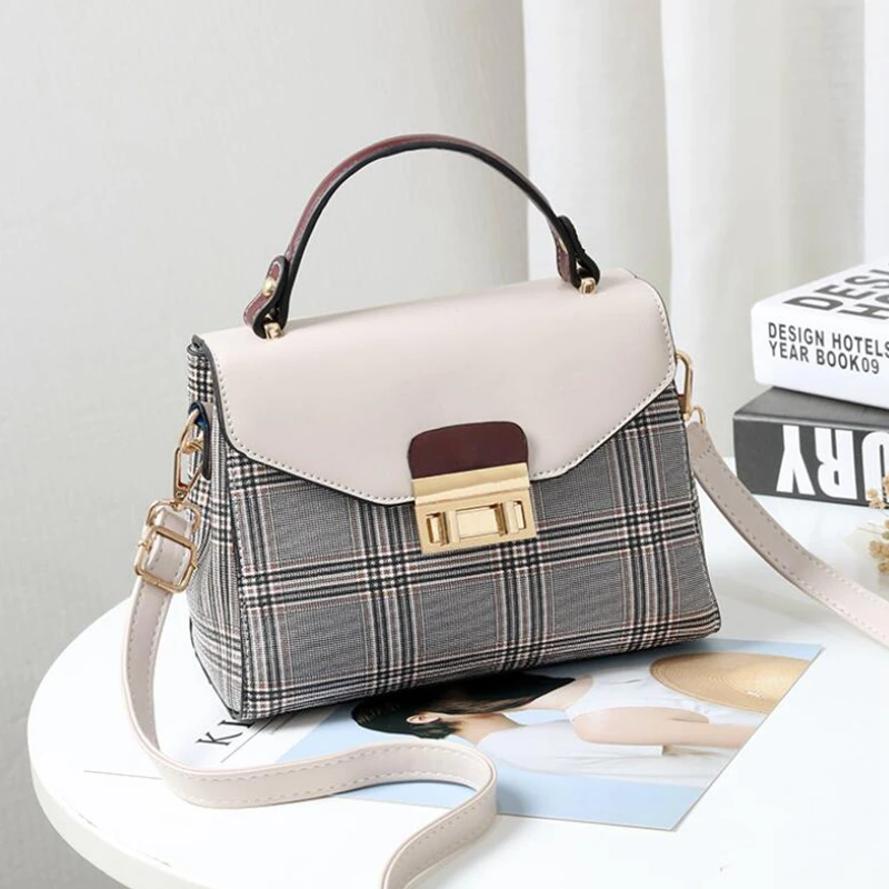 

2018 plaid casual ladies totes hotsale party shopping work purse coin women messenger crossbody shoulder handbags DJZ614