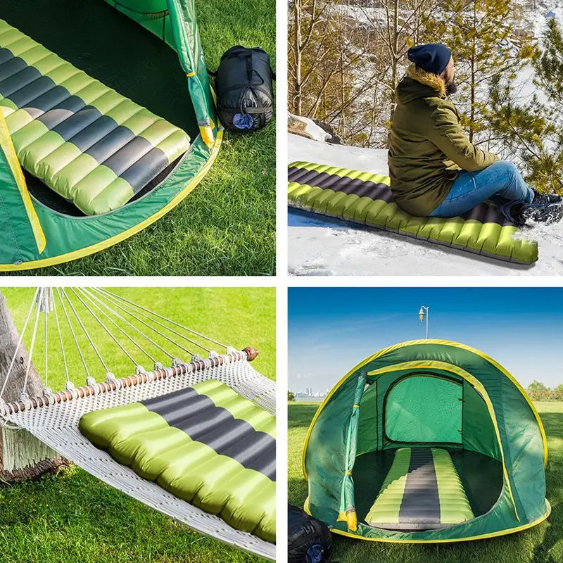 Nuevo inflar el colchón inflable para acampada almohadilla para dormir al aire libre de humedad de aire inflable colchón de natación piscina flotante Pad - 6