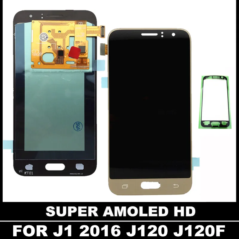 

Super AMOLED LCD For Samsung Galaxy J120 2016 J120F J120H J120M LCDS Display Touch Screen Digitizer Assembly Sticker Replacement