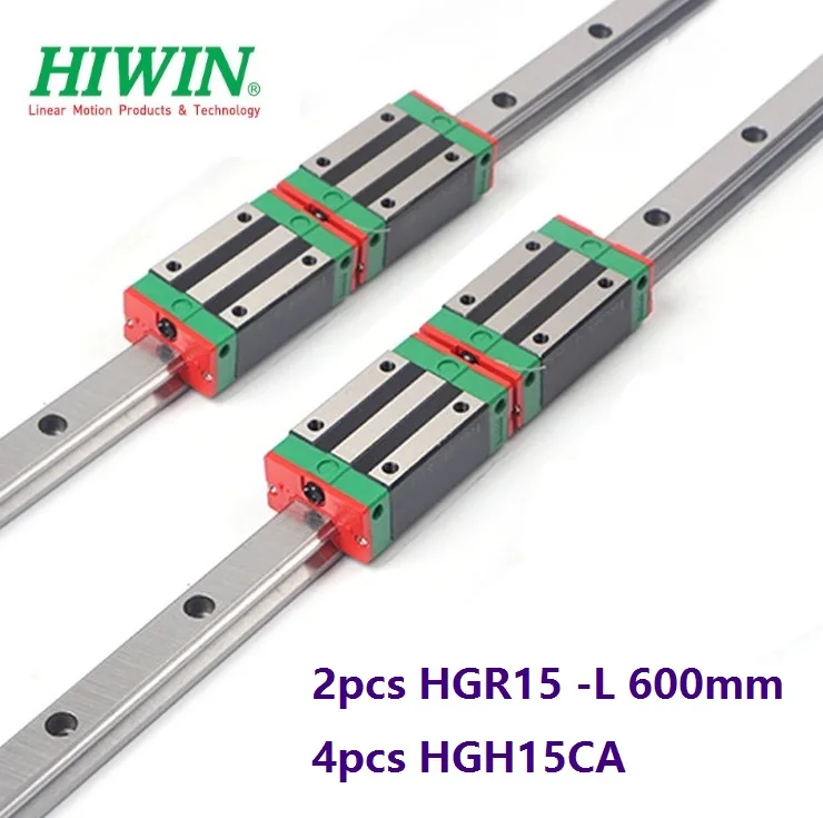 100% оригинальный новый Hiwin HGR15 L 600 мм линейная направляющая/рельса + 4 шт. HGH15CA