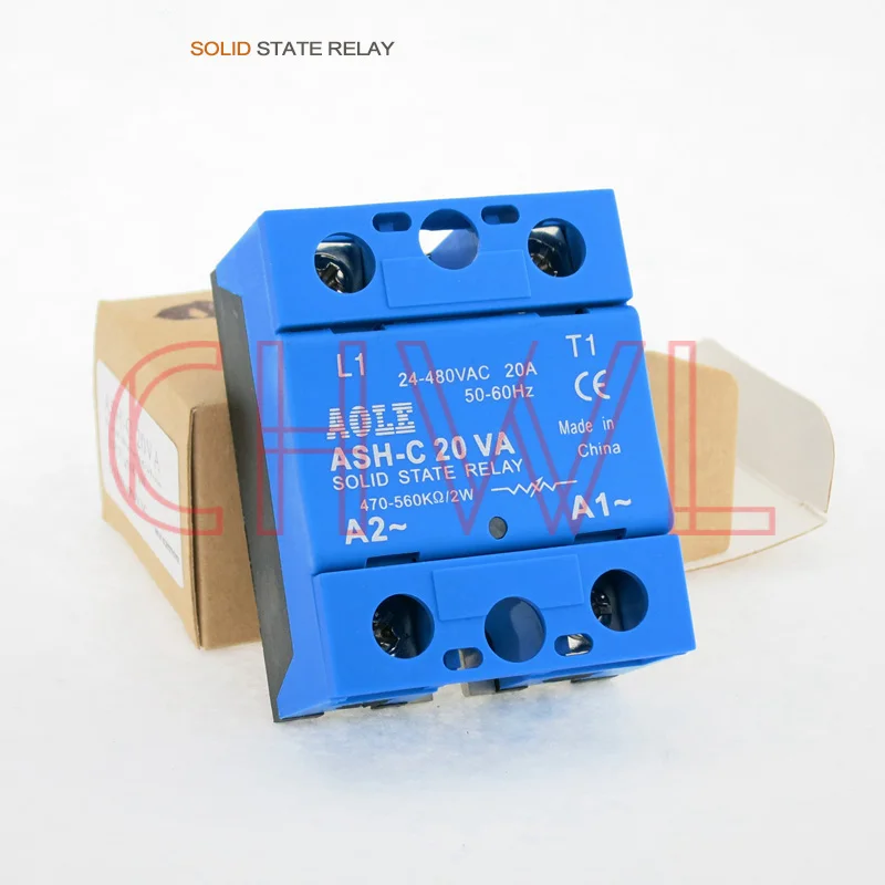 

High Quality 1pcs Solid State Relay Module ASH-C 20VA 20A /250V Extermal control potentiometer Input 24-480VAC Output