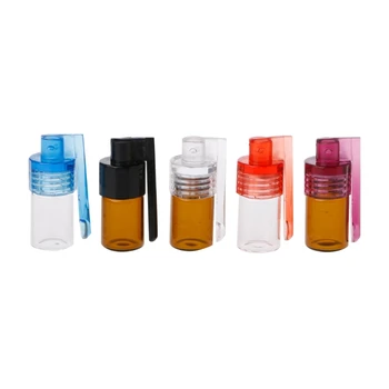 

36mm Small Size Acrylic Snuff Bullet Rocket Snorter Glass Vial With Spoon Flip Jan12