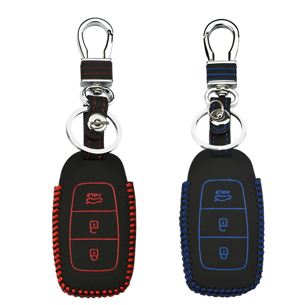 

Car Key Case Cover For Hyundai Elantra Solaris KONA Kauai Encino Sanla Fe 2017 2018 2019 I20 I30 Ix35 Remote Key Shell keychain
