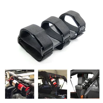 

1pcs Red Black car roll fire extinguisher Bar Fixed safety Interior Nylon straps outdoor tools With bottom