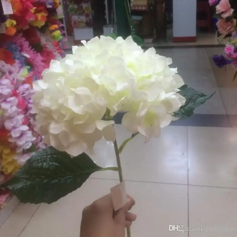 Artificial Milk White Hydrangea Flower 80cm/31.5" Fake Silk Single