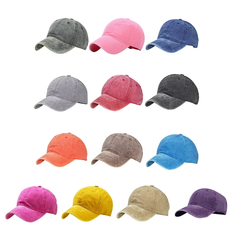 

Men Plain Washed Cap Style Cotton Texture Adjustable Cap Blank Solid Hat Comfortable Breathable Uniform Code